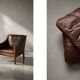 Vintage Mid-Century Danish Modern Lounge Leather Chair & Ottoman Model 2207