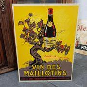 Old advertising of Bistrot - Advertising poster Vin des Maillotins