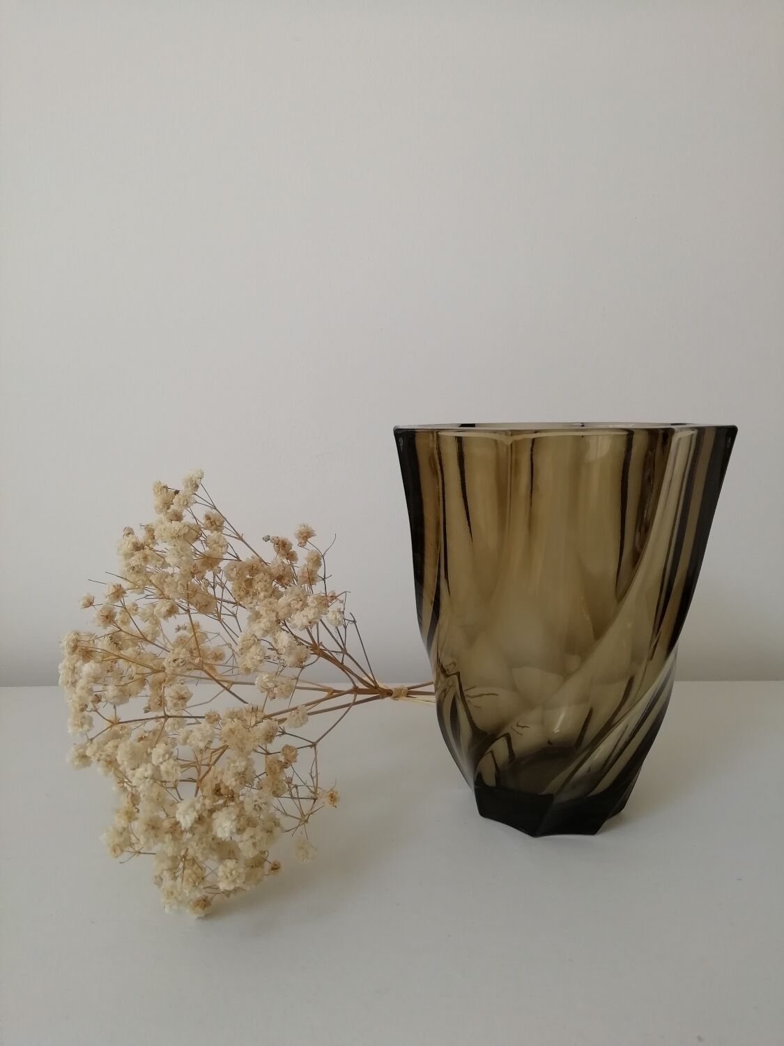 Smoked glass vase