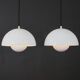 Paire iconique de lampes pots de fleurs en émail blanc VP1 - Verner Panton - 100 % originales - Louis Poulsen