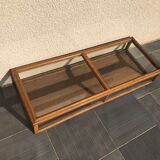 Old 1900 solid oak jewelry showcase