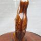 Vase soliflore pic-vert glazed brown earthenware