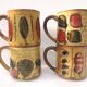 Vintage enameled ceramic mugs - Set of 4