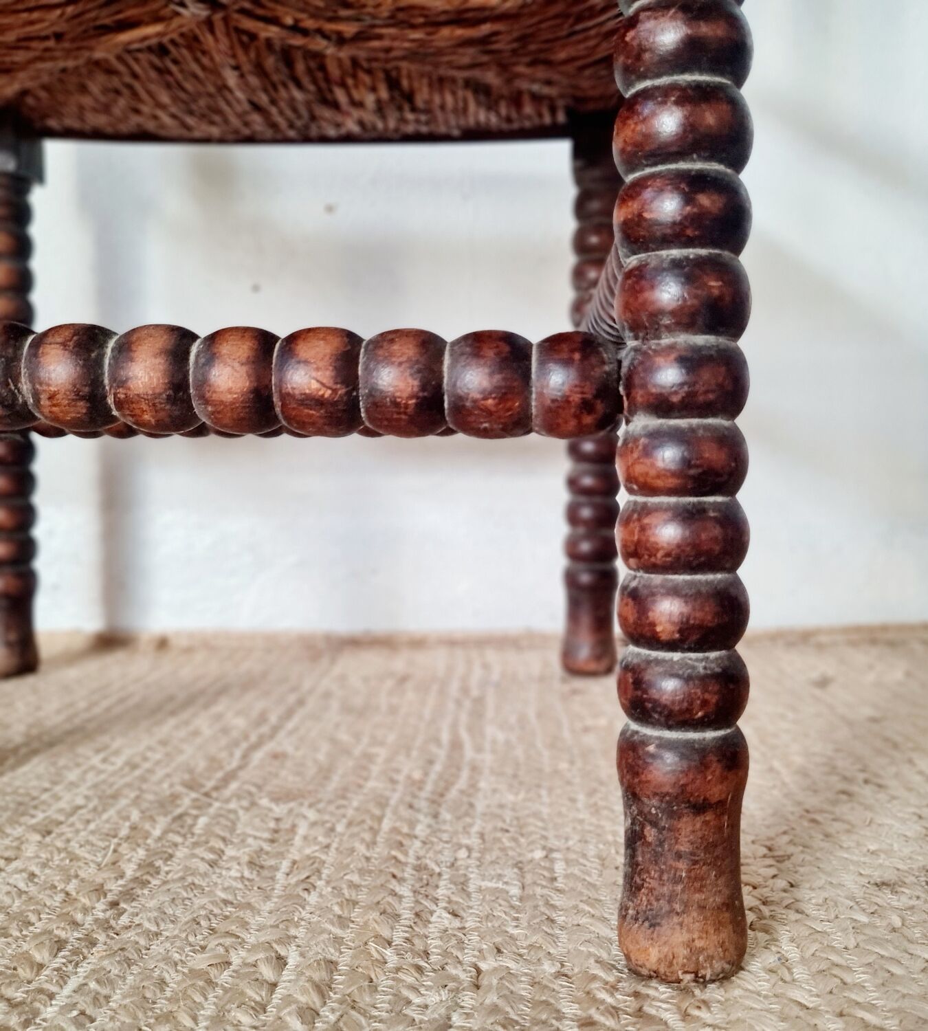 1950s turned wooden corner chair