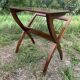 Magazine rack with wooden and gilded brass tablet