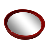 Miroir rond Gilac orange en plastique vintage 70s 40cm