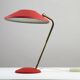 Red Shrink-Lacquered Brass Table Lamp, Germany, 1950s