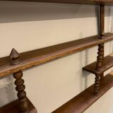 Turned wood bar wall shelf