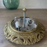 Vintage brass and chiseled glass ceiling light