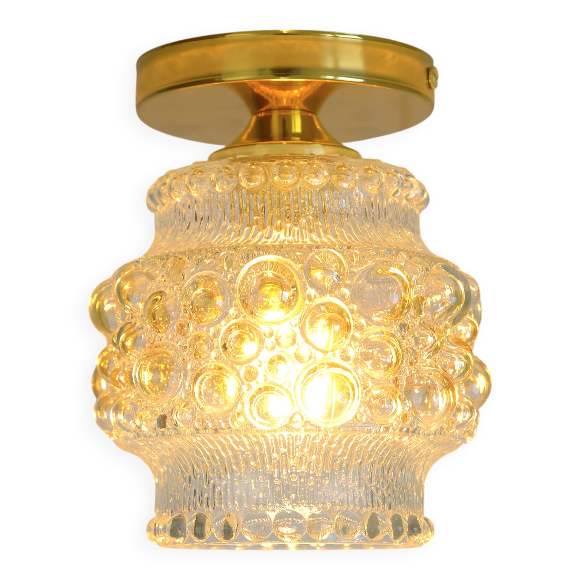 1/3 appliques murales en verre soufflé à la main / éclairage de plafond doré repensé