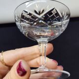 5 small cut crystal digestive cups