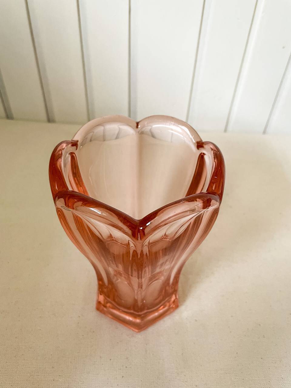 Art Deco Style Pink Glass Vase
