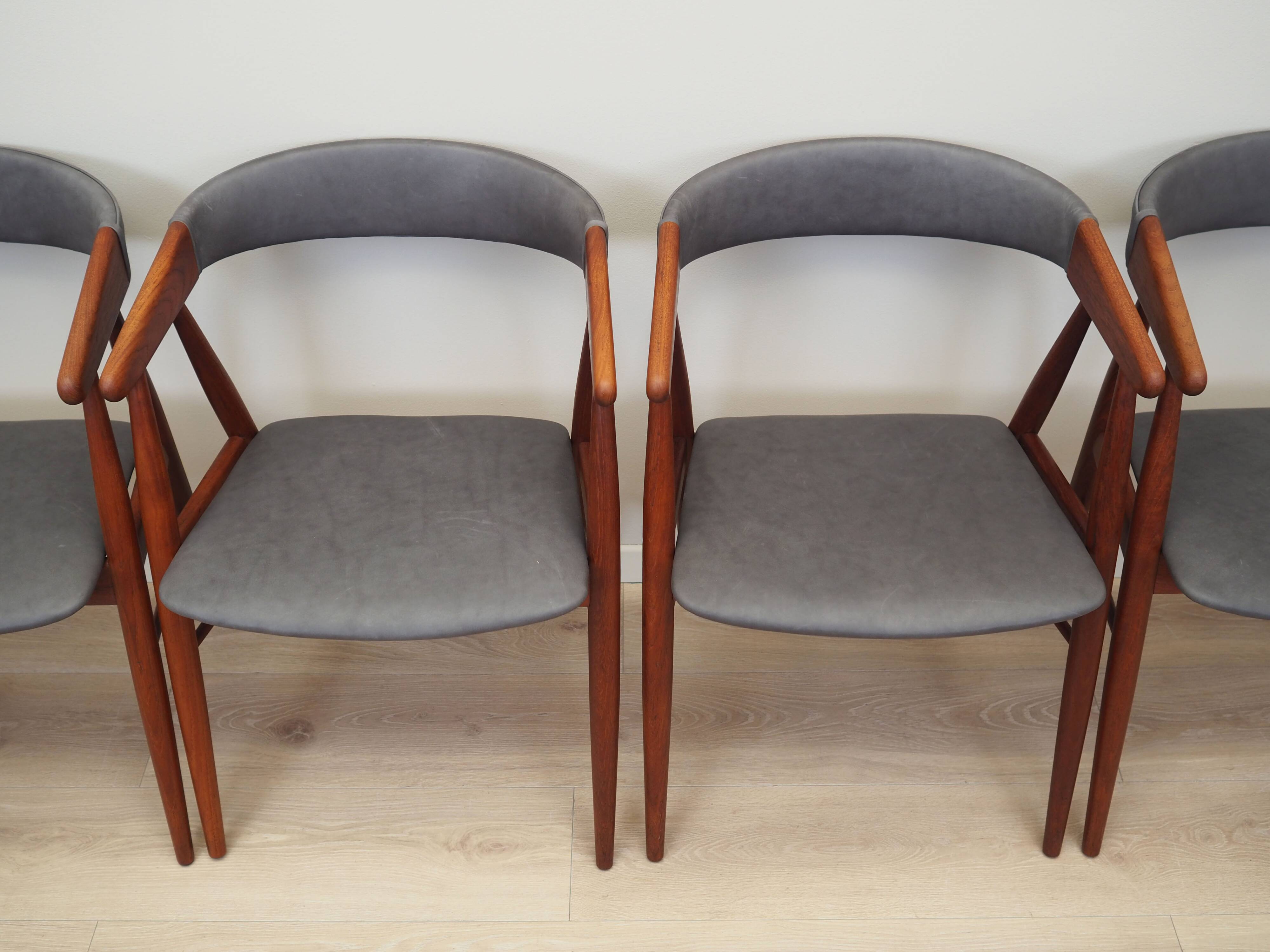 Set of four teak chairs, Danish design, 1960s, designer: Ejner Larsen & Aks