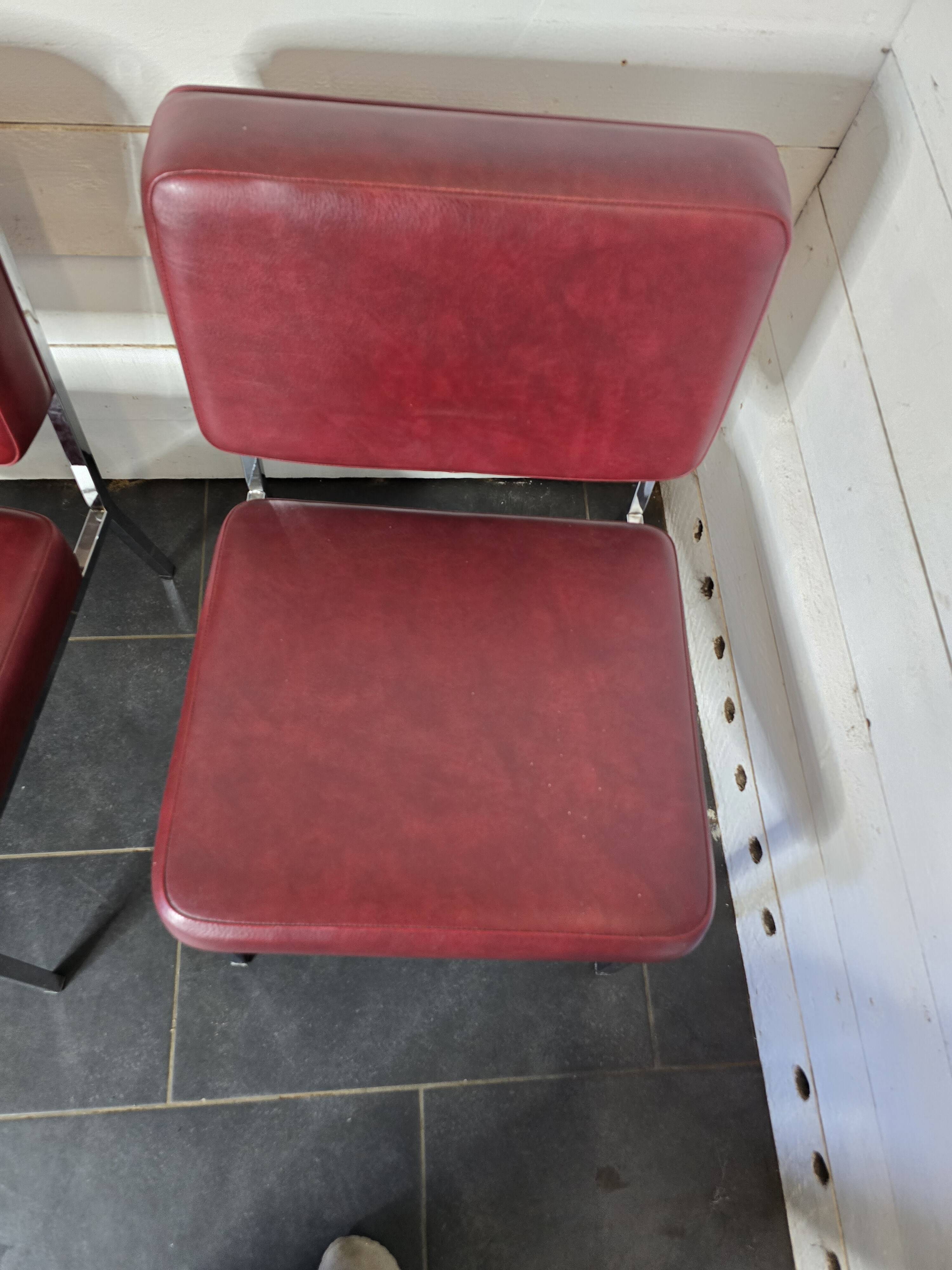 Pair of chrome footed armchairs from the 60s