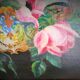 Tableau art deco bouquet de roese