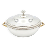 Soup tureen or vegetable dish in silver-plated metal – French silversmithing