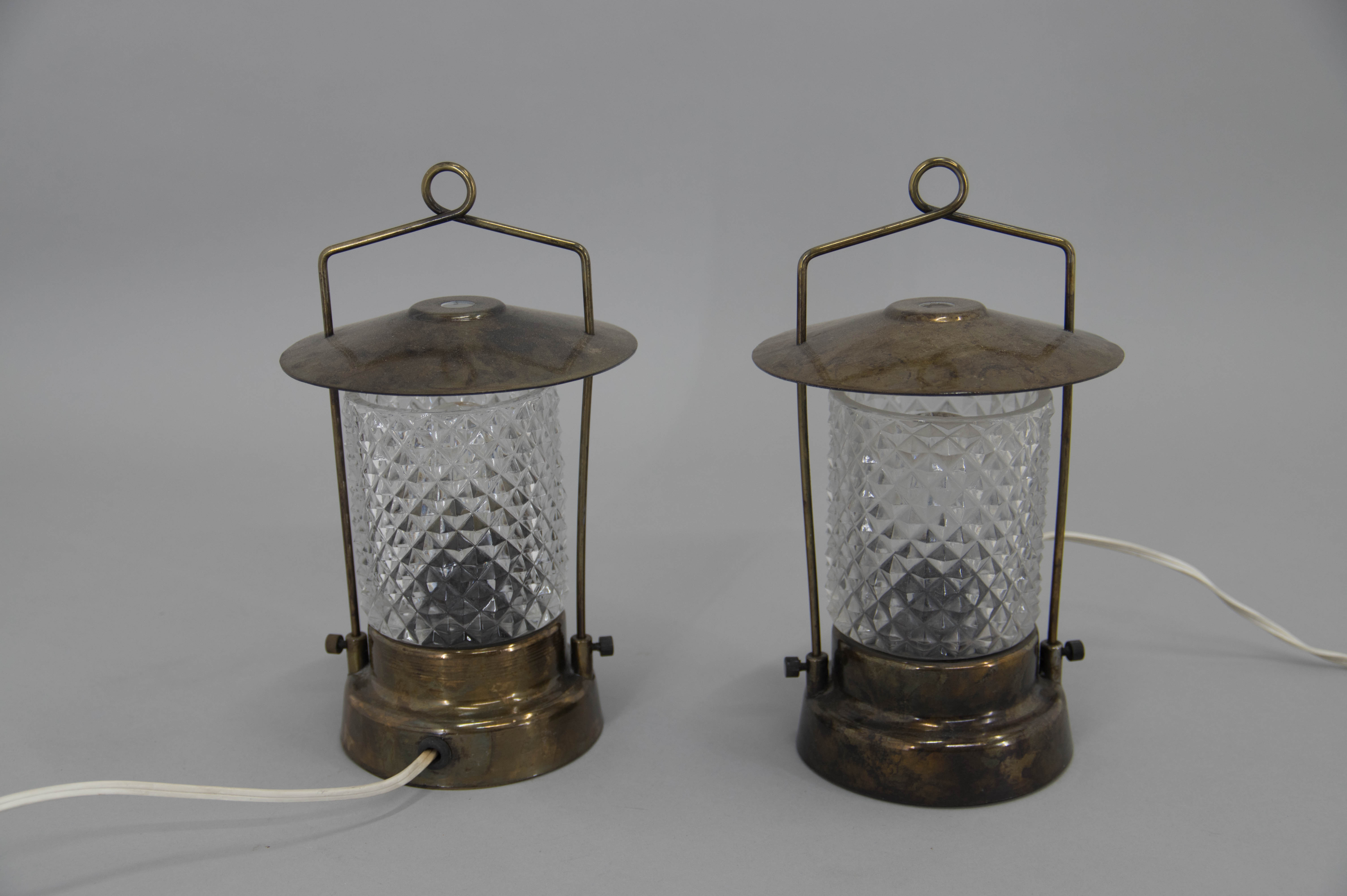 Set of Two Table Lamps, Czechoslovakia, 1970s