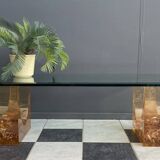 Glass coffee table in the style of marie-claude de fouguieres 1970s