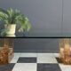 Glass coffee table in the style of marie-claude de fouguieres 1970s