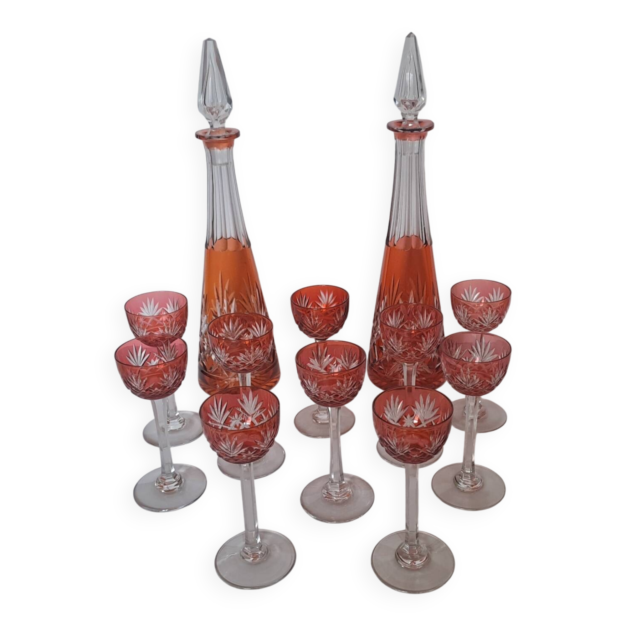 Crystal liqueur service from Saint Louis, Massenet model.