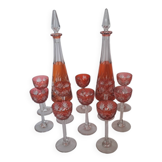 Crystal liqueur service from Saint Louis, Massenet model.