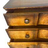 Commode italienne en placage et bois massif de noyer, années 1940-1950