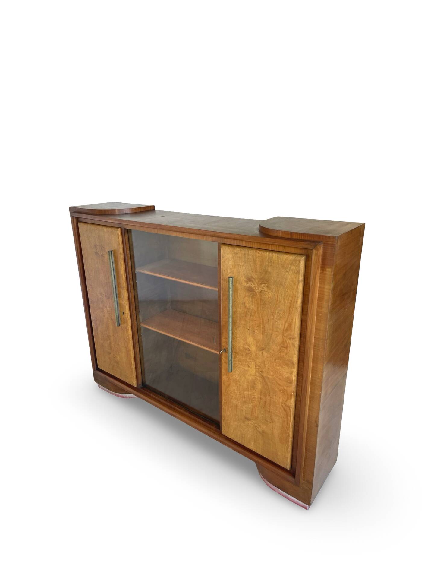 Striking Art Deco birch wood sideboard