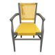 Revisited vintage armchair – handmade yellow weaving