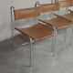 Chaise design chrome & cuir 1970