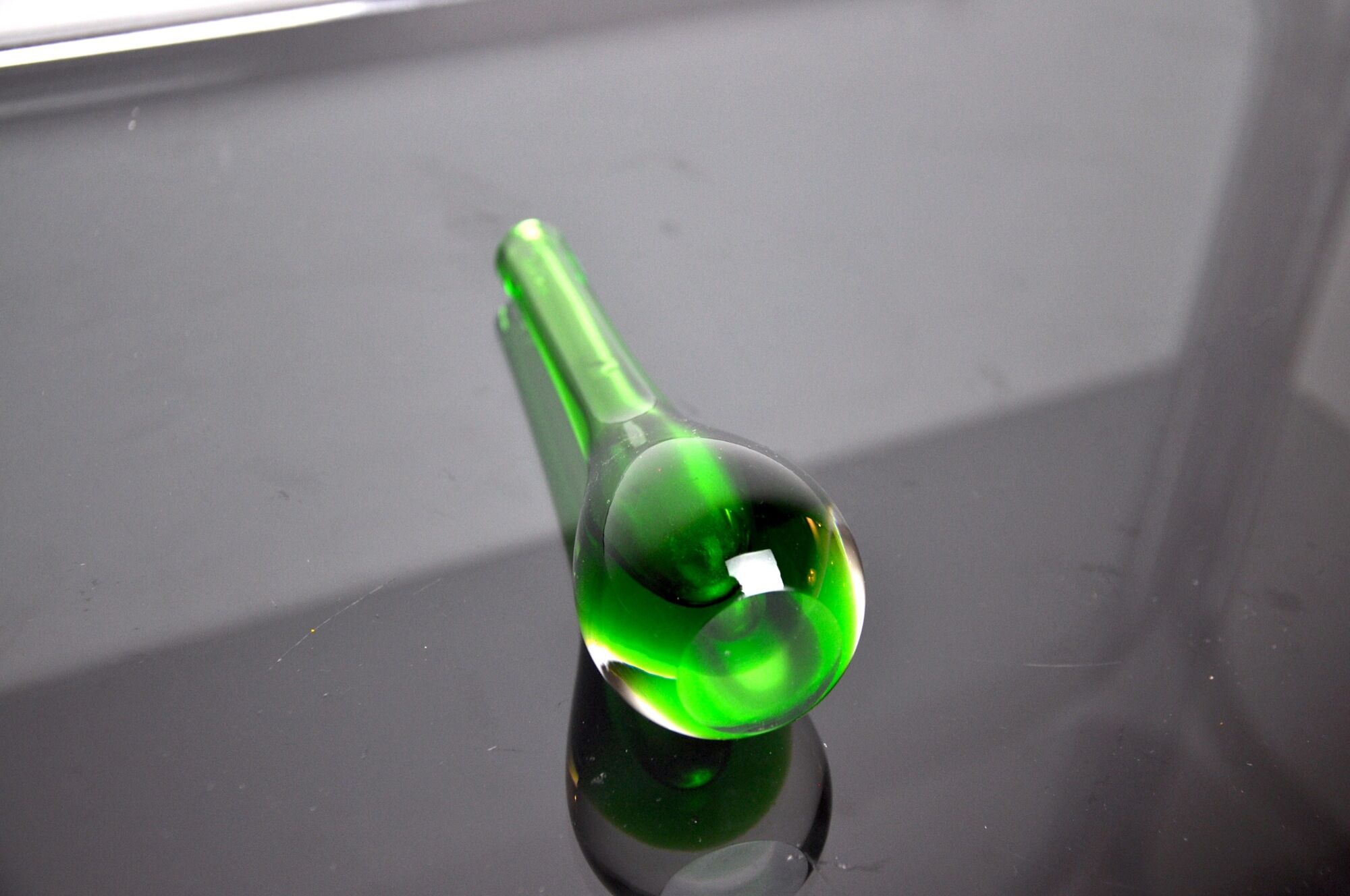 Green soliflor sommerso vase by seguso, murano, italy, 1970
