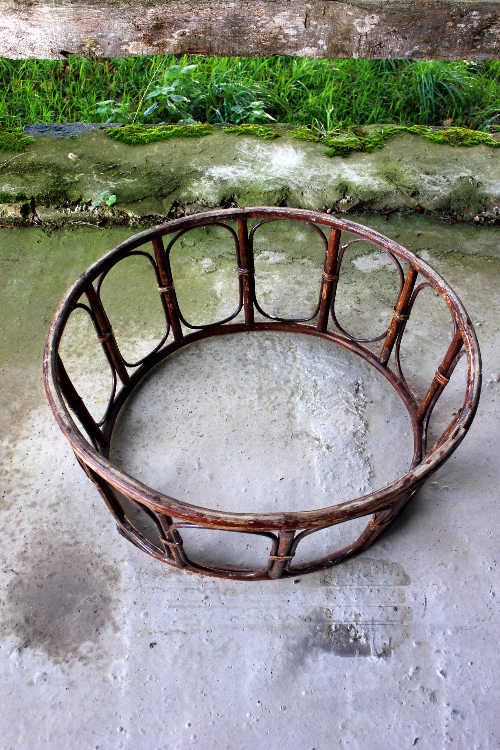Pair of papasan rattan armchairs from the 1970s