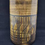 Cylindrical vase with geometric decoration by Dominique Pouchain