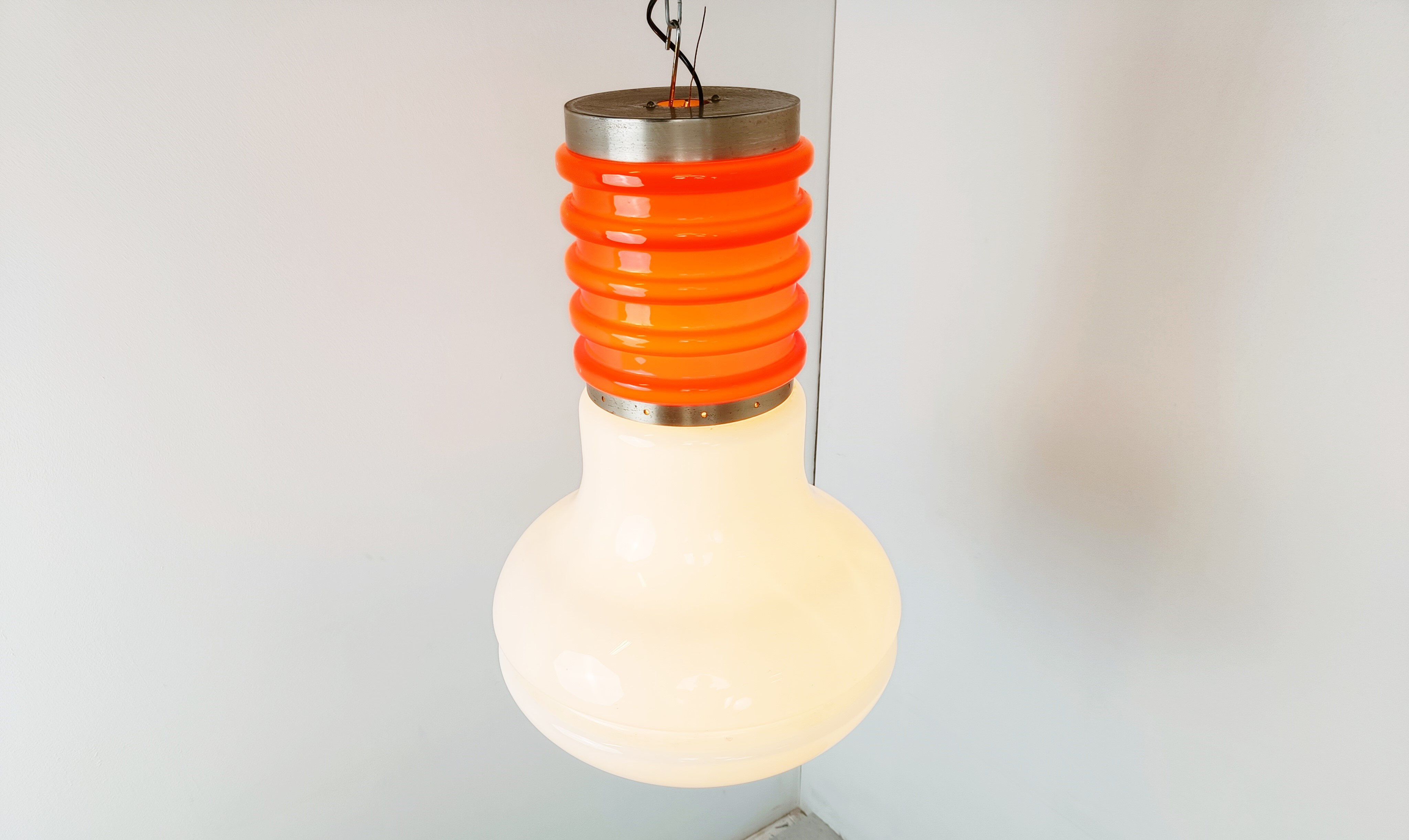Space age glass pendant light, 1960s