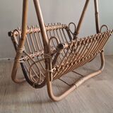 Rattan magazine rack