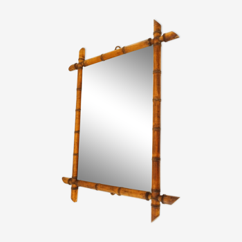 Miroir en bois cadre bambou