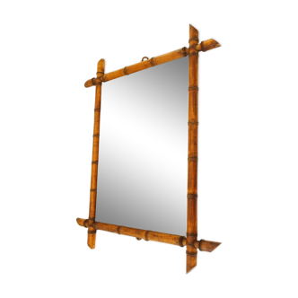 Wooden mirror Bamboo frame