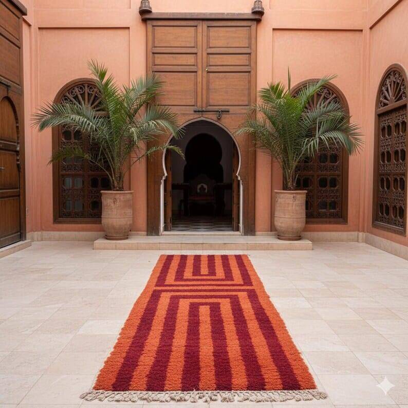 Handmade Berber hallway rug, size 75 x 300 cm