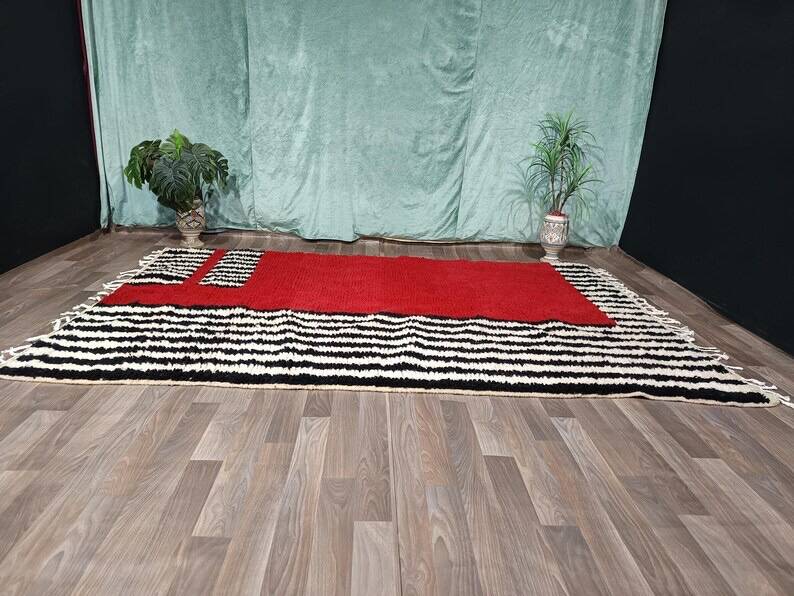 Traditional handmade pure wool Berber rug size 2/3 m