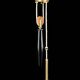 Anonymous suspended lamp with metal black and brass counterweight, Sweden, 1950.