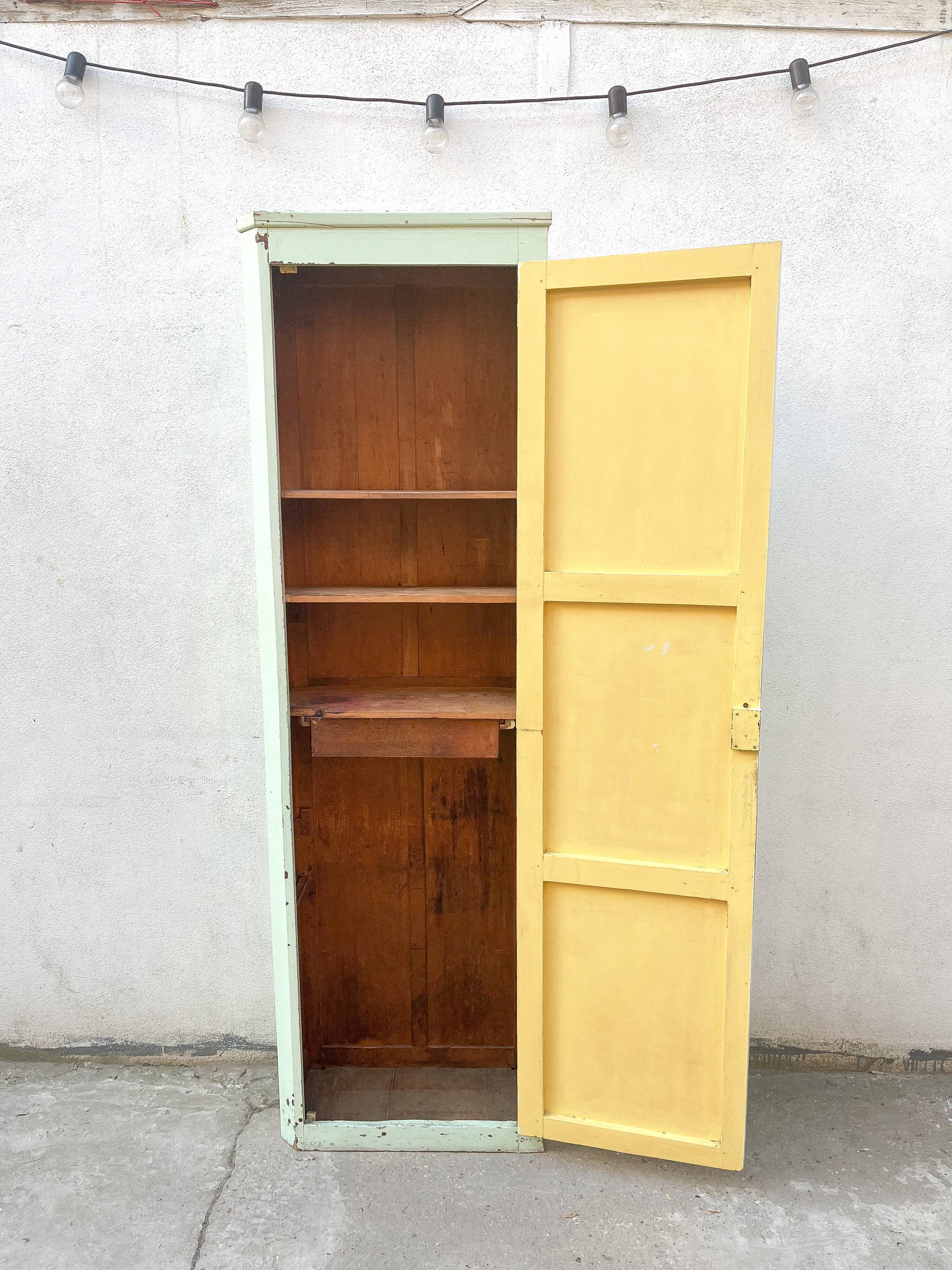 Old original green patina cabinet