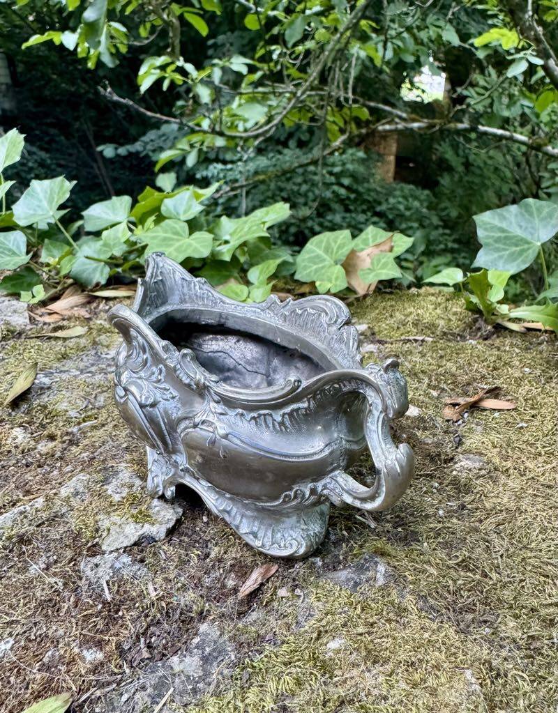 Antique silver planter