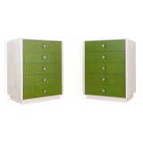 Pair of 5-drawer bedside tables, 1980