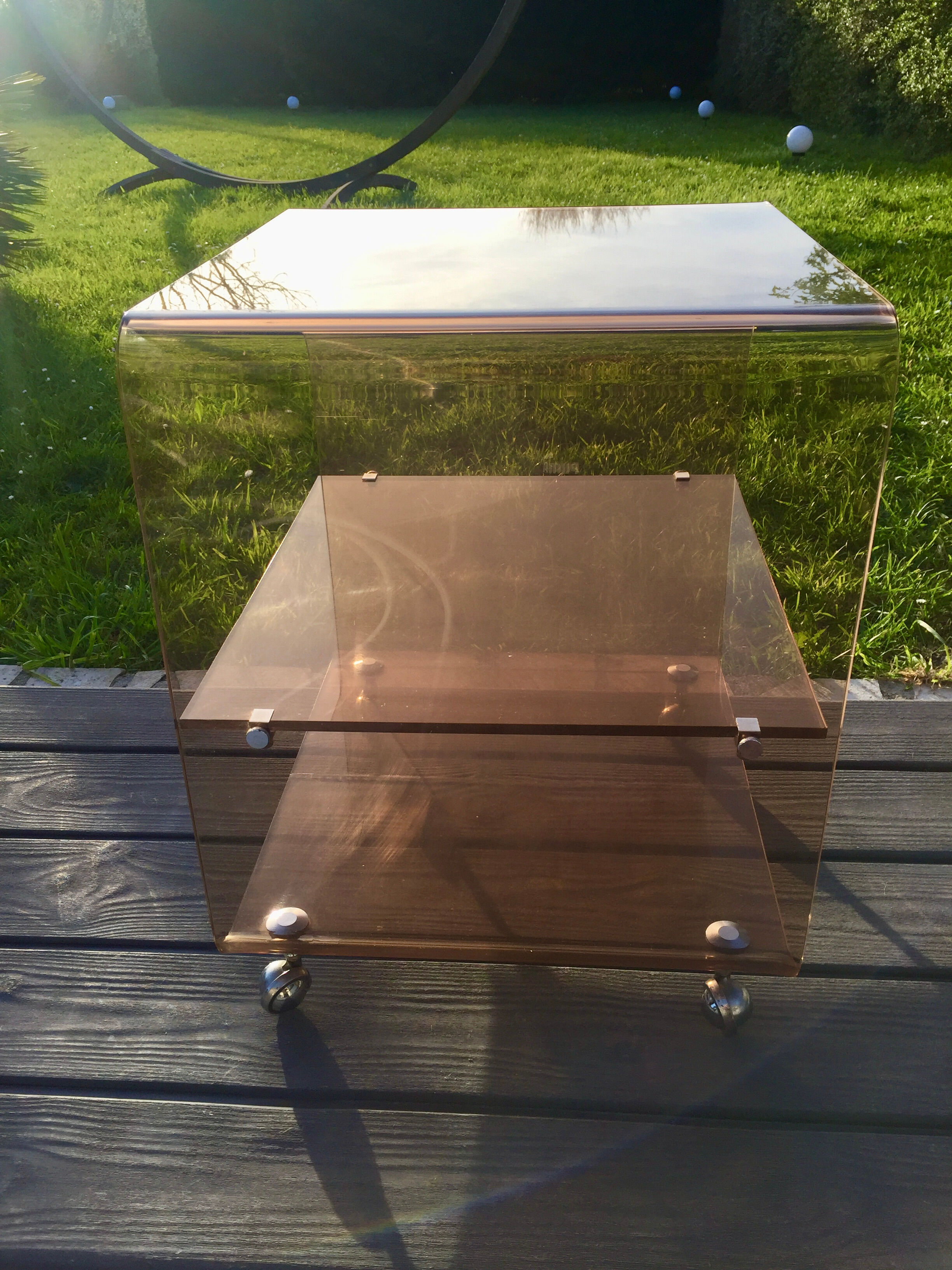 Vintage coffee table 70 with wheels