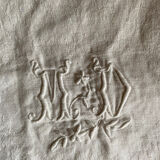 Large white cotton tea towel with damask thread.