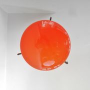 Suspension en verre orange et laiton vintage
