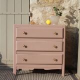 Small old chest drawers pink powder
