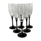 6 champagne flutes Luminarc pied noir