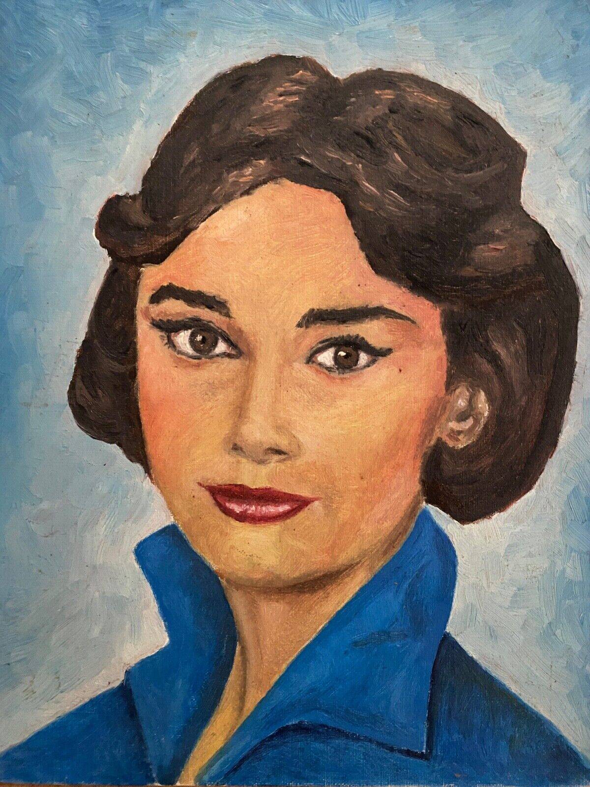 Portrait of a woman oil on hardboard 20th century