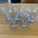 5 verres à pied verre soufflé