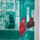 Original silkscreen signed by Gérard FROMANGER, The painter and the model: vert véronèse, 1974